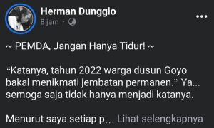 Sulit Saat Menyeberang Dikala Musim Hujan, Herman Dunggio : Pemda Jangan Hanya Tidur