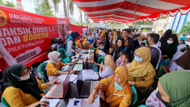 
 Animo Tinggi, Peserta Vaksinasi Massal Kejati Gorontalo Tembus  2.871 Orang.