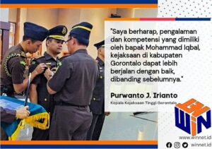 Kejati Gorontalo, Purwanto J. Irianto, Lantik Kejari Kabgor Baru