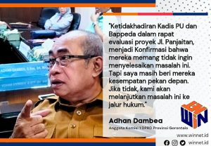 Bahas Polemik Pembangunan Jl. Panjaitan, Dinas PU dan Bappeda Justru Mangkir. Adhan: Saya Kecewa