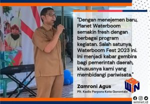 Mewakili Walikota, Plt. Kadis Paspora Kota Gorontalo, Zamroni Agus, Buka Secara Resmi Waterboom Fest 2023
