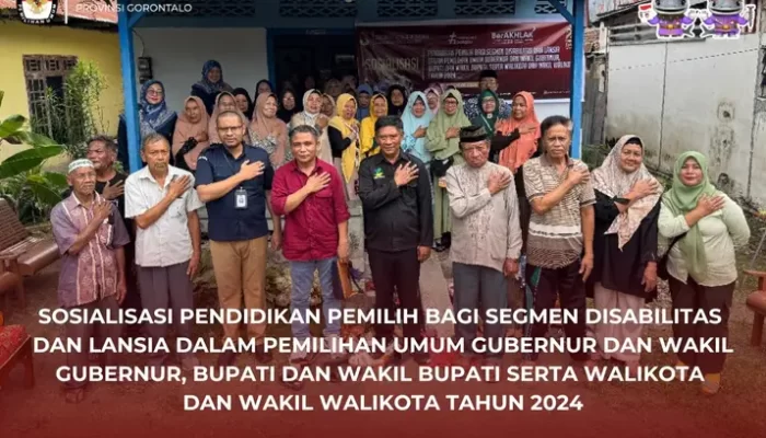 KPU Provinsi Gorontalo Gelar Sosialisasi Pemilih untuk Segmen Disabilitas dan Lansia di Kota Gorontalo