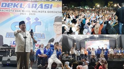 “Deklarasi Meriah Pasangan AIR, Adhan Dambea-Indra Gobel, Siap Bertarung di Pilwako Gorontalo 2024!”