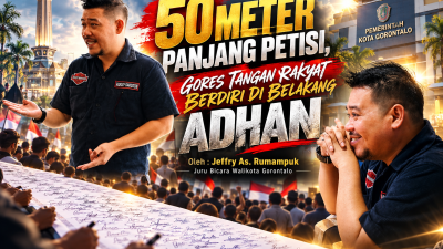 50 Meter Panjang Petisi, Gores Tangan Rakyat Berdiri di Belakang Adhan