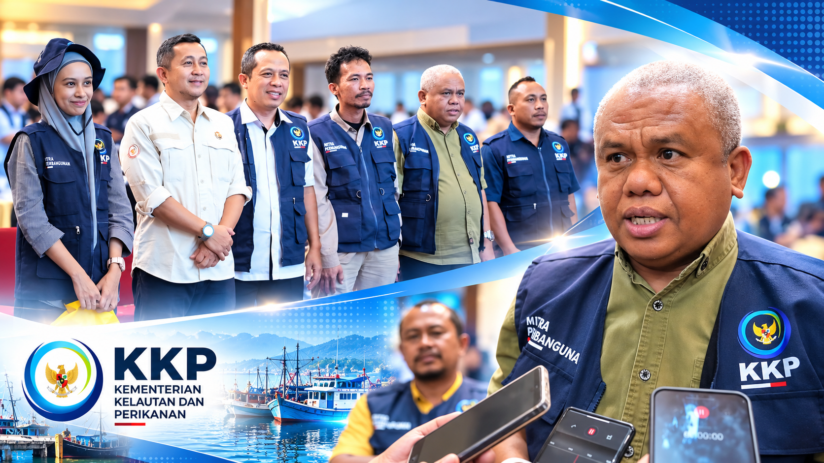 Deno Djarai bersama tim Mitra Pembangunan KKP dalam sosialisasi program Kampung Nelayan Merah Putih.